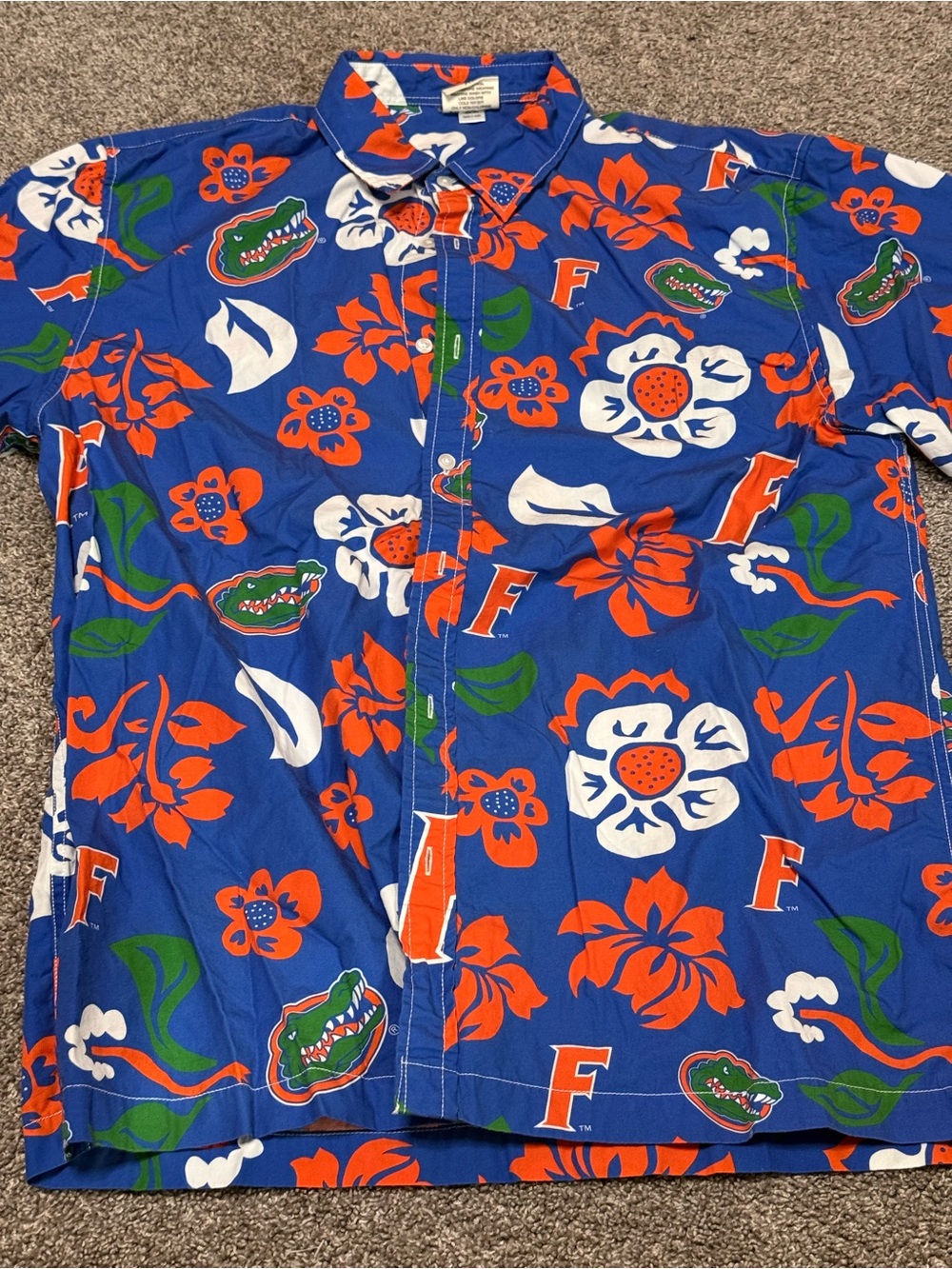 Florida Gators Men's Blue Floral Button-Down Shirt